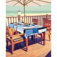 thumbnail image 2 of nqOlkjepod Black Blue Geometric Outdoor Tablecloth with Umbrella Hole & Zipper, Blue White Abstract Art Modern Rectangle Table Cover 60x120 Inch, Dining Waterproof Table Cloth Protector for Patio, 2 of 7