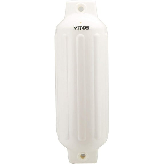 Vitos Marine Ribbed Boat Fenders Bumpers Fender Lines Dock Shield Protection (White, 4.5" x 16")