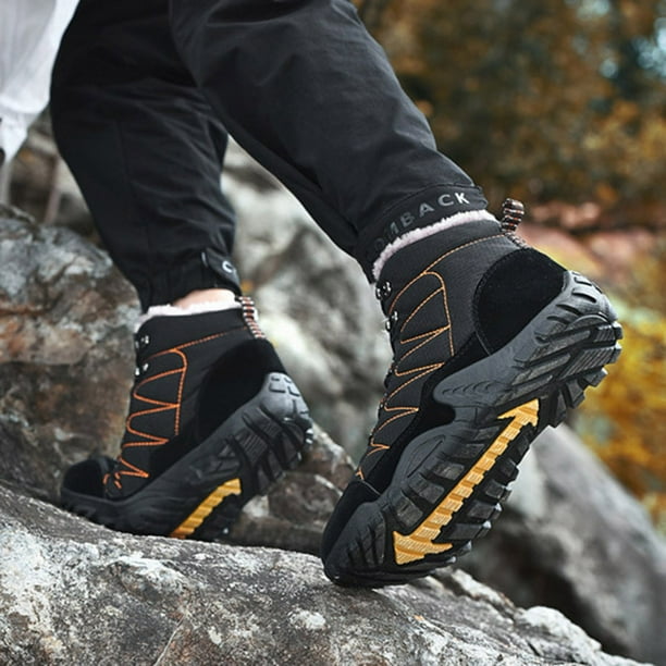 PMUYBHF Male Mens Gym Sneakers Men s Winter Outdoor High Top Lace up Hiking Shoes Casual Shoes Thick Soles Anti Slip and Anti Splash Country Running