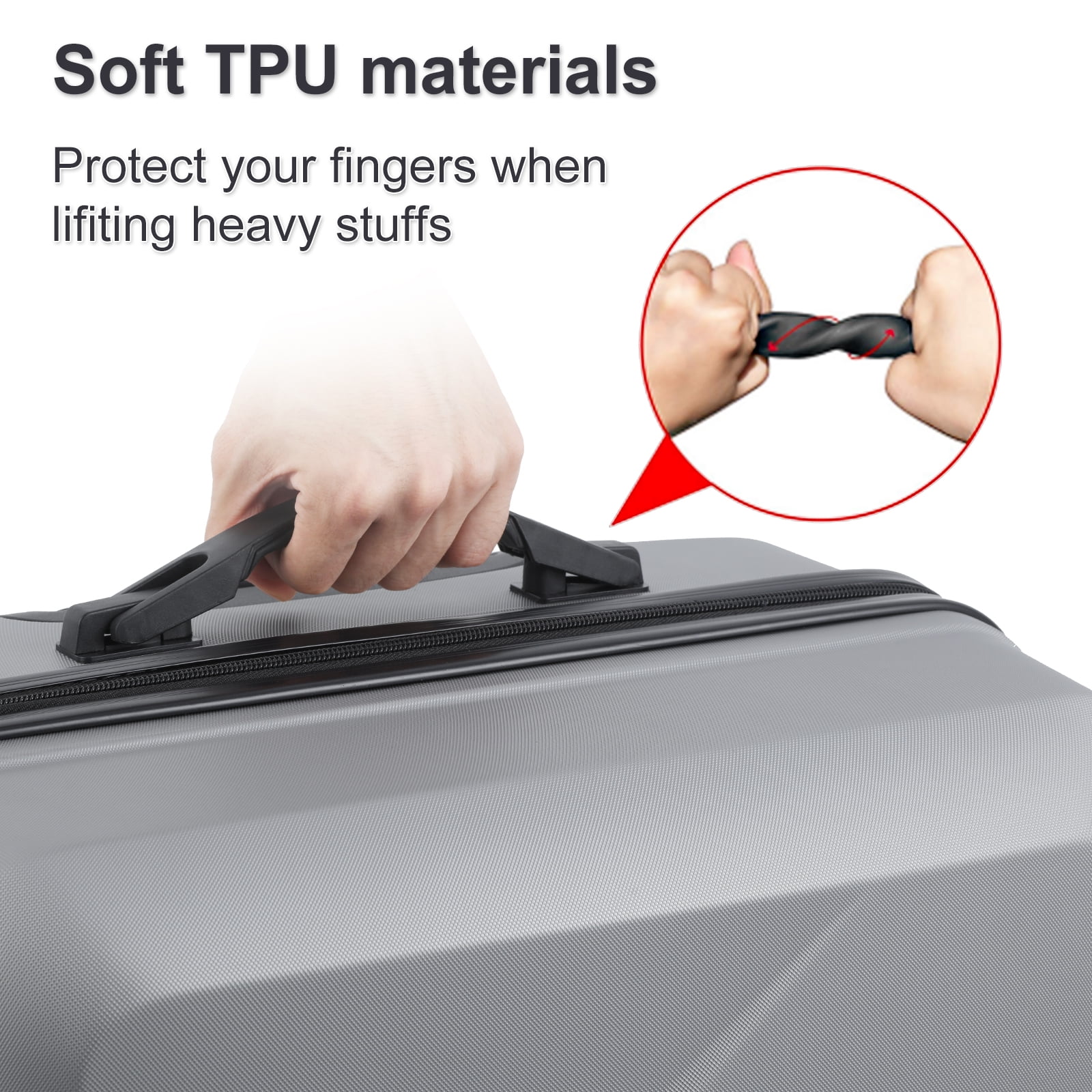 Luggage Sets 3 Pieces Durable Lightweight Luggage Silver 20"24"28"
