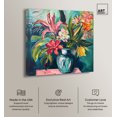 thumbnail image 2 of Vase Of Bright Tropical Flowers In Vase Paintings Canvas Wall Art by Art Remedy, Gallery Wrapped, 16" x 16", 2 of 7