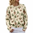 thumbnail image 1 of WZXFASHION Chandails de Noël pour Femmes 2025 Col Rond Hiver Vacances Mignons Pulls Offres du Jour Liquidation Chandail Col en V, 1 of 8