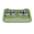 thumbnail image 1 of Double Pet Bowl Set Prevent Spill 15 Degree Tilt Stainless Steel With Raised Design For Water Food Feeding, 1 of 8