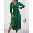 thumbnail image 3 of Women'S Long Sleeve Maxi Dress  Fall Trendy Elegant V-Neck Flowy Wedding Guest Holiday Formal Long Dresses, 3 of 7