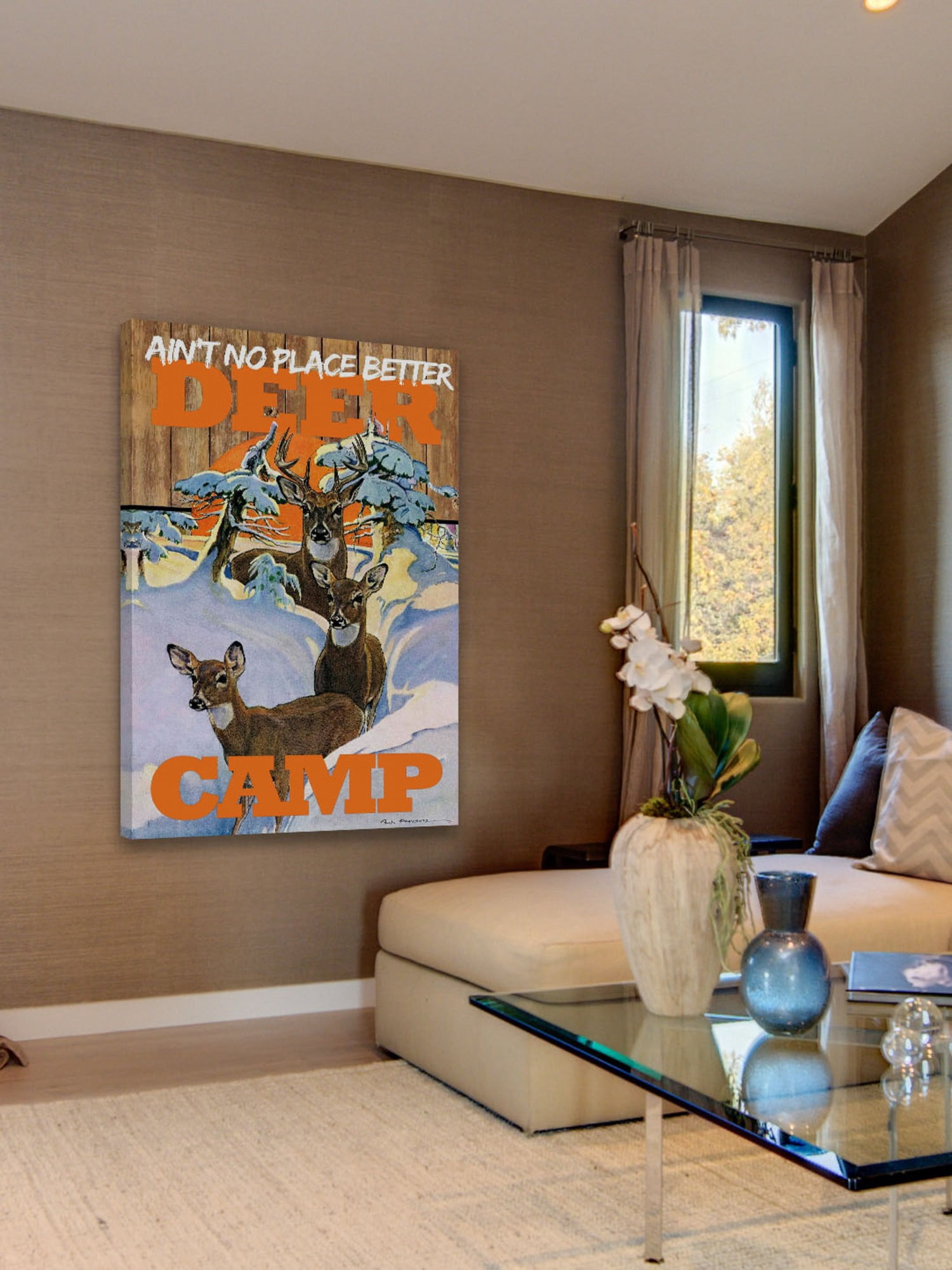 Marmont Hill Inc Marmont Hill - "Deer Camp" by Saturday Evening Post Painting Print on Canvas - Multi-color