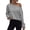 Gray 18, variant on Cute Tops for Women Solid Off Shoulder Long Drop Shoulder Sleeve Cropped Sweatshirt, Oversized Cuffed Pullover Top, Slash Shoulder Casual Tee