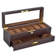 thumbnail image 1 of MERIGLARE Watch Display Case Solid Watch Organizer for Tabletop Living Room Collectors 6 with 2 slot, 1 of 9
