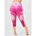 thumbnail image 4 of Leggings Capri de Talla Grande con Estampado Floral de Encaje Rosegal Leggings de talla grande, 4 of 5