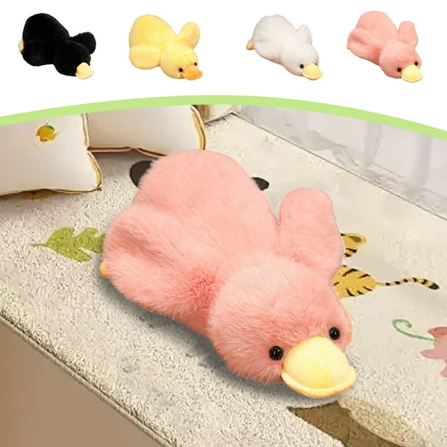 Almohada de pato de felpa | Muñeca de ganso de peluche de algodón suave | Cojín decorativo | Juguete relajante de pato amarillo y blanco | Abrazable 19.7 pulgadas | Regalo para adultos y