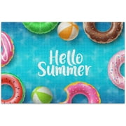 Wellsay Hello Summer Colorful Donuts 1000 Piece Jigsaw Puzzle, Wall Artwork Puzzle Games for Adults Teens 29.5" L X 19.7" W