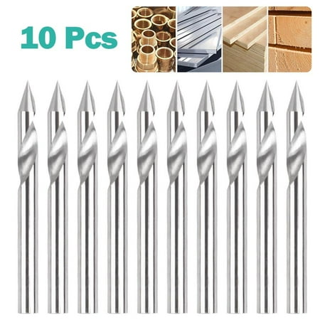 

10pcs CNC Router V Bits 1/8 Round Shank Milling Cutter 30 Degree 0.1mm Tips