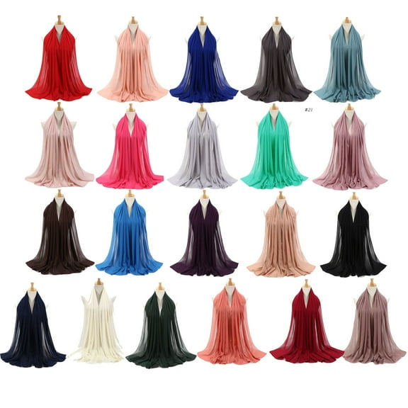 UTSJKR 72 * 175 Cm Muslim Chiffon Hijab Scarf Shawl Women's Hijab Islamic Hijab Scarf Muslim Veil Hijab Scarf African Scarf Dark Blue