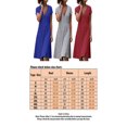 thumbnail image 2 of UKAP Robe Midi à Manches Courtes à Fleurs pour Femmes, Tunique Évasée à Col en V pour Dames, Robe d'Été de Plage, 2 of 2