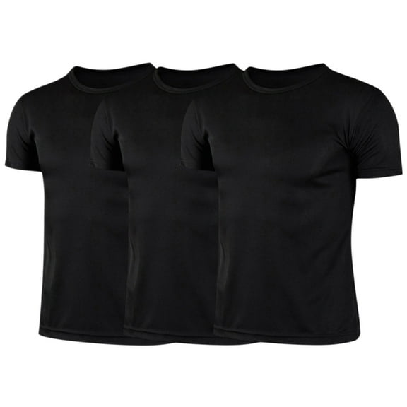 zdhoor Kids Boys 3 Pack Athletic Shirts Running Jogging Tops Training T Shirt Active Performance Tee Black 130