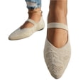 thumbnail image 5 of Women's Mesh Flats Mary Jane Shoes Pointed Toe Lightweight with Adjustable Instep Strap Knit Flat Shoes, 5 of 5