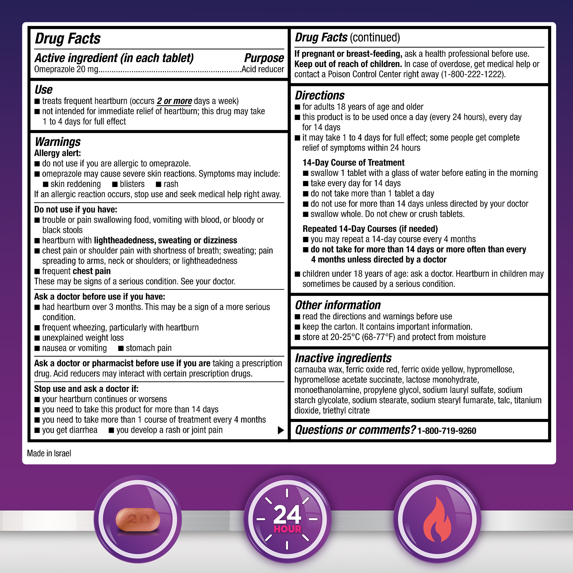 Tabletas de Omeprazol 20mg de Liberación Retardada Equate, Reductor de Ácido para Acidez Frecuente, 42 Unidades, Comparar con Prilosec OTC 7