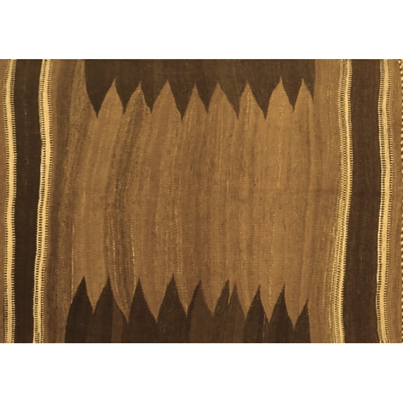 Ahgly Company Indoor Rectangle Abstract Brown Contemporary Area Rugs, 2' x 4'