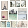thumbnail image 4 of Sylvie Waves Crashing, Palm Tree Paradise and Pale Blue Lifeguard Tower 23 in x 33 in Framed Photography Canvas Art Prints, by Kate and Laurel Set of 3, 4 of 6