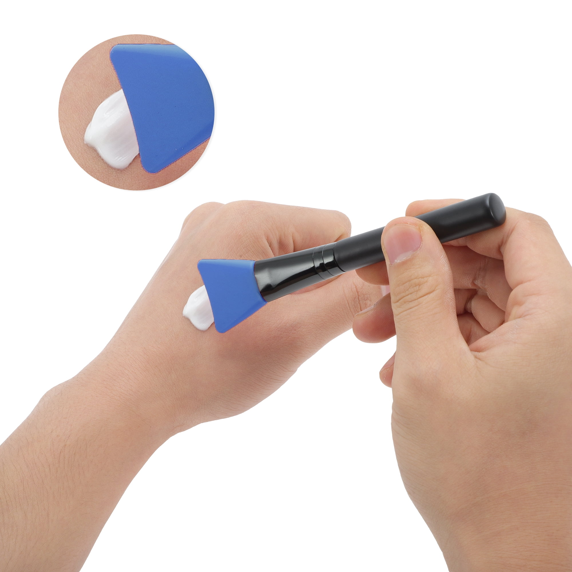 Unique Bargains Lightweight Facial Mask Brush 1 Pc [Small Flat Head] Blue