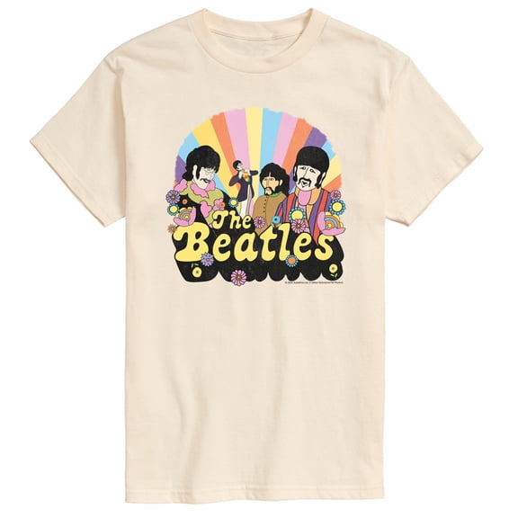 The Beatles - Retro Floral - Men's Short Sleeve Graphic T-Shirt