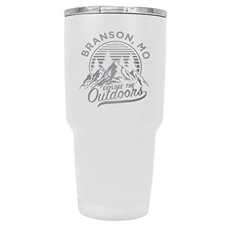 

R and R Imports Branson Missouri Souvenir Laser Engraved 24 oz Insulated Stainless Steel Tumbler White White.