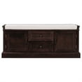 thumbnail image 2 of Storage Bench with 2 Drawers and 2 Cabinets, Ottoman with Removable Upholstered Cushion, Shoe Bench for Hallway, 42.5“L x 15.9”W x 17.5”H, Espresso, 2 of 7