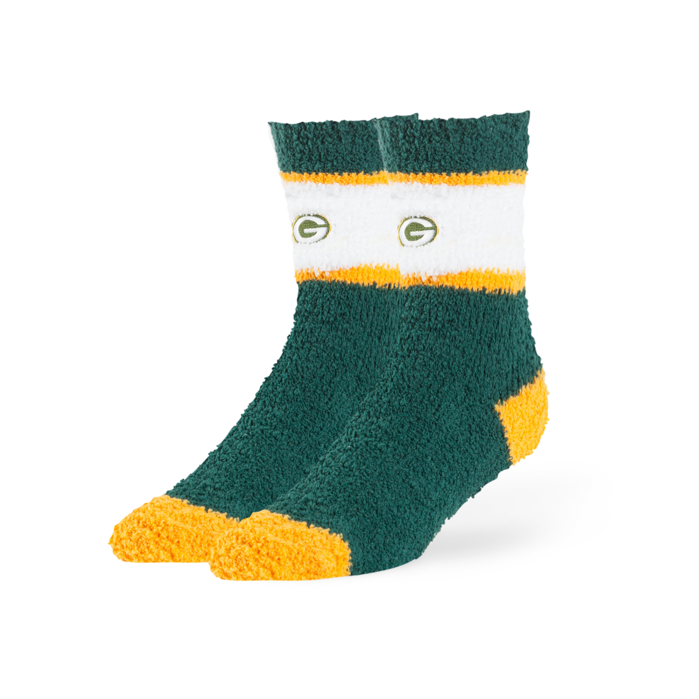 Fan Favorite NFL Diggory Fuzzy Half Crew Socks, Green Bay Packers
