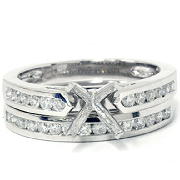 Pompeii 1/2ct Cathedral Diamond Channel Set Rings 14K White Gold (G/H,I1)