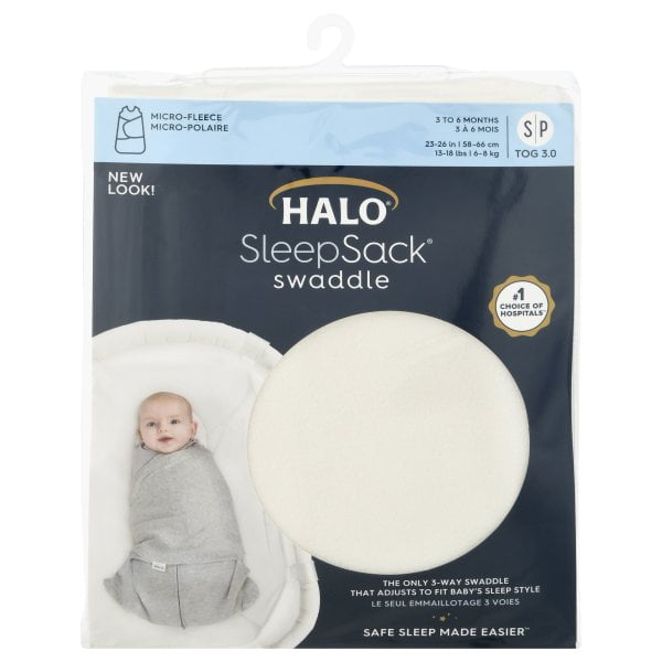 HALO SleepSack Swaddle Wearable Blanket Fleece, Cream, Small Walmart