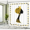 thumbnail image 5 of Ambesonne Afro Shower Curtain, Female Head Portrait, 69"Wx75"L, Black Earth Yellow, 5 of 5