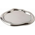 thumbnail image 2 of ABPETE Silver Tray Decorative Vanity Tray Bathroom Tray Jewelry Dish Ceramic Silver Round Plate Holder Makeup Tray Home Organizers Irregular Storage Plate Bathroom Organizer(Long), 2 of 7