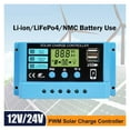 thumbnail image 2 of Contrôleur de Charge Solaire 30A Pile 12V/24V Réglable Régulateur de Pile Panneau Solaire avec Port USB, Largement Utilisé, 2 of 6