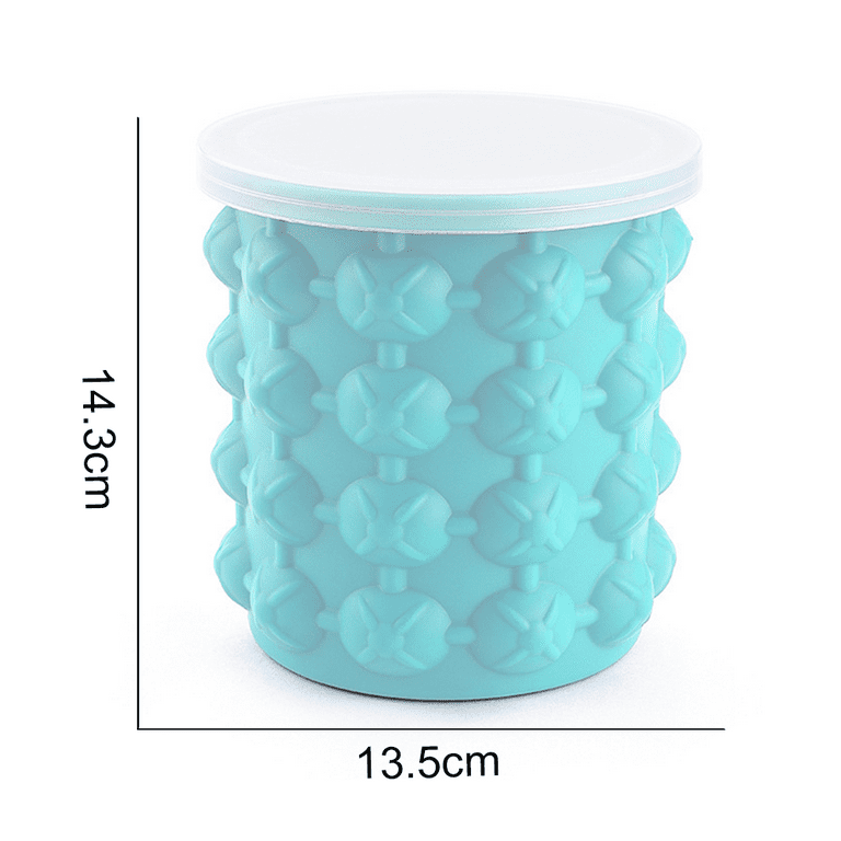 Large Silicone Ice Bucket & Ice Mold with lid, (2 in 1) Space Saving Ice  Cube