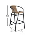 thumbnail image 5 of Flash Furniture Lila Indoor-Outdoor PE Rattan Restaurant Barstool Medium Brown 2/Pack, 5 of 16