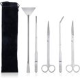 thumbnail image 1 of Stainless Steel Aquarium Tool Set - 5 Pieces Kit for Fish Tank Maintenance and Plant Care, 1 of 5
