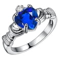 thumbnail image 2 of Bradem Rings Clearance! Gold Plated Rings Love Rings Stackable Rings for Women Rings for Women and Men, Blue, 9 Lady Ring Clearance Sale, 1X Ring, 2 of 5