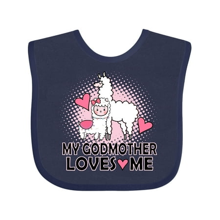 

Inktastic My Godmother Loves Me Llama Gift Baby Girl Bib