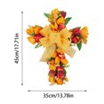 thumbnail image 3 of MXTPOV Exquisite Cross Wreath with Tulips, Creative Spring Wreath with Bow for Wall Decor, Easter Wreaths for Front Door, Easter Decorations, 3 of 5