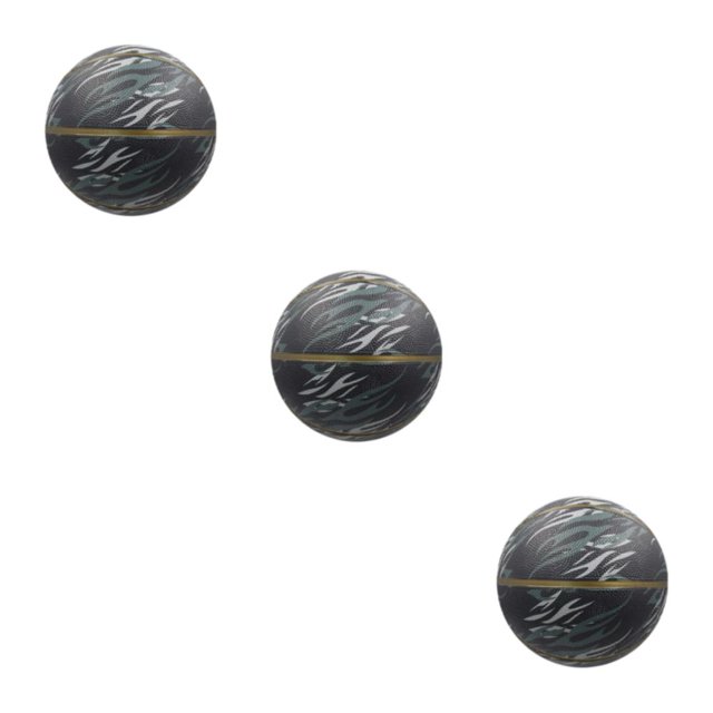 Decodeary Durable Kids Basketball For Training And Match Eco-friendly Ingredients Elastic Training Basketball Black- size 7 3Set
