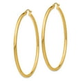 thumbnail image 2 of 14K Yellow Gold Earring Hoop Women'S 55 mm Polished 2.5Mm Lightweight Tube Earrings, 2 of 3