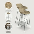 thumbnail image 3 of texxture 2 Pack Ormond Woven Rattan Bar Stool, Metal Legs for Home, Natural, 3 of 7