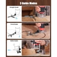 thumbnail image 7 of 630W 5.3 Amp  Router Tool with Fixed Base Compact Router for Woodworking, 35,000 RPM, 1/4" collet & 5 Trim Bits, Straight & Roller Guide, 2 Wrenches and  Brushes, 7 of 7