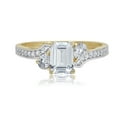 thumbnail image 2 of AVORA 10K Yellow Gold 1 Carat Emerald-cut Simulated Diamond CZ Engagement Wedding Anniversary Ring  - Size 8, 2 of 6