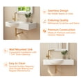 thumbnail image 5 of 30 in. Left Side White Ceramic Novelty Wall-Mount Sink Wall Hung Rectangular Bathroom Vessel Sink, Single Faucet Hole, 5 of 11