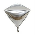 thumbnail image 4 of BalsaCircle 3 Silver 4D Diamond Mylar Foil Plain 16" Balloons Wedding Party Decorations, 4 of 4