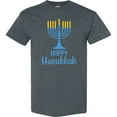 thumbnail image 3 of Inktastic Happy Hanukkah with Blue Menorah T-Shirt, 3 of 5