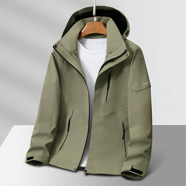 Veste de Montagne pour Hommes pour Aventures en Plein Air, Manteau d'Hiver Chaud avec Design Durable et Résistant à l'Usure, Fermeture Éclair et Rangement Multi-Poches, Tenue Décontractée à Manches Longues