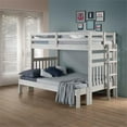 thumbnail image 2 of My Bed Now Olympus Twin-over-Full Solid Wood Bunk Bed with Ladder in White Mist, 2 of 5