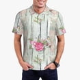 thumbnail image 3 of Rocae Vintage Wood with Floral for Men's Short Sleeve Polo Shirt, Quick Drying Performance Moisture Wicking Sports Men's Golf Shirt Small, 3 of 9