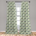 thumbnail image 5 of Ambesonne Vintage Curtains, Retro Sports Car Design, Pair of 28"x63", Pale Green and Slate Blue, 5 of 5
